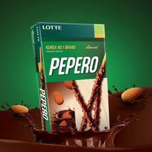 Load image into Gallery viewer, Lotte Almond Pepero Chocolate Sticks 32g *** &lt;br&gt; 樂天果仁巧克力棒