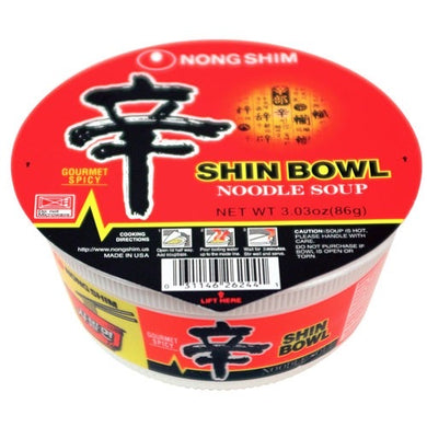 Nongshim Shin Bowl Noodle Soup - Gourmet Spicy 86g <br> 農心辛辣碗麵