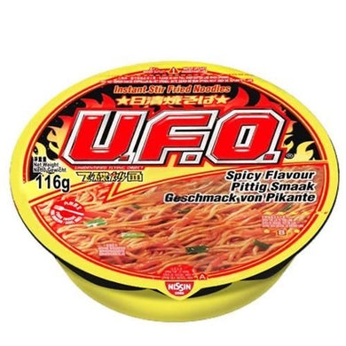 Nissin UFO - Yakisoba Noodles Spicy Flavour 116g <br> 日清UFO飛碟 - 香辣風味