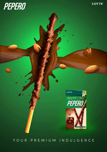 Lotte Almond Pepero Chocolate Sticks 32g *** <br> 樂天果仁巧克力棒
