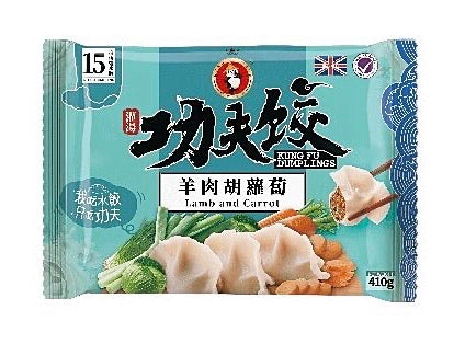 Kung Fu Lamb & Carrot Dumplings 410g <br> 功夫水餃-羊肉胡蘿蔔