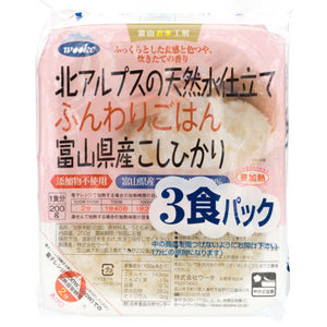 Wooke Microwaveable Koshihikari Rice - Toyama 3packs 600g <br> Wooke微波米飯
