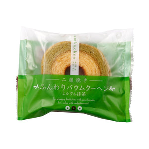 Taiyo Foods Double Layered Bamkuchen Milk & Matcha 75g <br> Taiyo Foods 雙層年輪蛋糕-牛奶抺茶