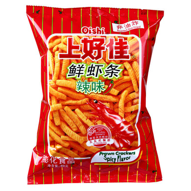 Oishi Prawn Crackers - Chilli 40g *** <br> 上好佳 辣味蝦條