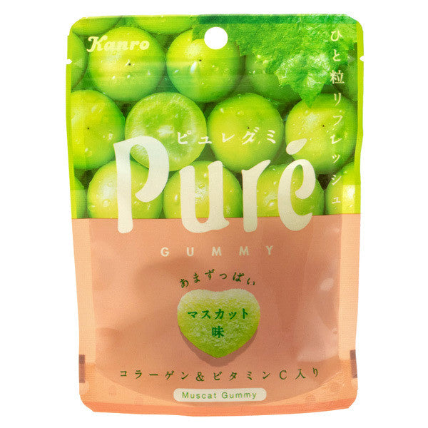 Kanro Pure Gummy - Muscat 56g *** <br> Kanro 鮮果實軟糖- 白葡萄味