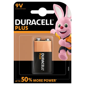 Duracell Plus Power 9V Alkaline Batteries 1pk ***