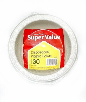 Super Value 12cm Paper Bowls White 30's ***