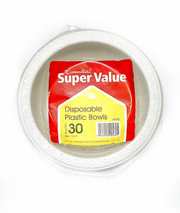 Super Value 12cm Paper Bowls White 30's ***