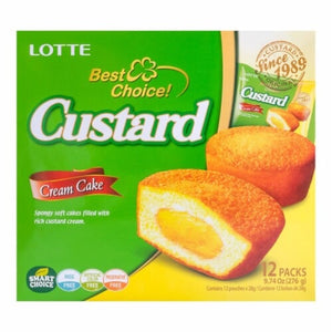 Lotte Custard Pie (Cream Cakes) 12 Pieces 276g <br> 樂天蛋黃派
