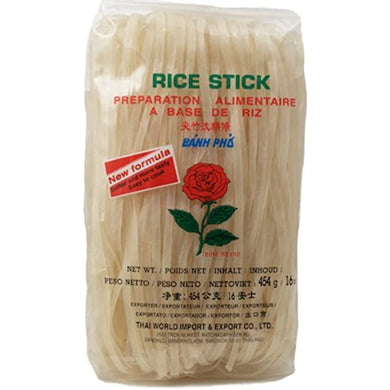 Rose Rice Stick (Banh Pho) 5mm 454g <br> 玫瑰牌沙河粉 5mm