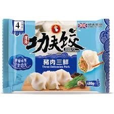 Kung Fu Three Delicacies Pork Dumplings 410g <br> 功夫水餃-豬肉三鮮