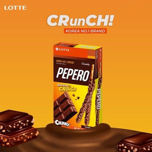 Lotte Crunky Cookie Pepero Chocolate Sticks 39g *** <br> 樂天脆谷曲奇巧克力棒