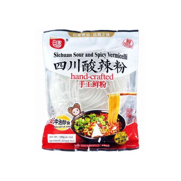 BJ Sichuan Sour & Spicy Vermicelli 190g <br> 白家四川酸辣手工鮮粉
