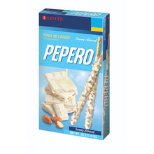 將圖片載入圖庫檢視器 Lotte Snowy Almond Pepero Chocolate Sticks 32g &lt;br&gt; 樂天果仁白巧克力棒