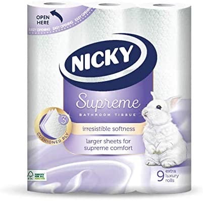 Nicky Supreme Toilet Tissue 3ply (9 Rolls) ***
