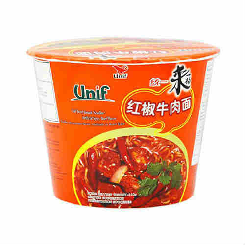 Unif Bowl Instant Noodles-Spicy Beef Flavor 110g <br> 統一紅椒牛肉麵
