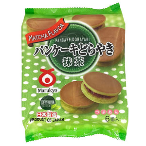 Marukyo Red Bean Dorayaki - Matcha Flavour (6pcs) 310g <br> Marukyo 紅豆銅鑼燒 - 抹茶風味