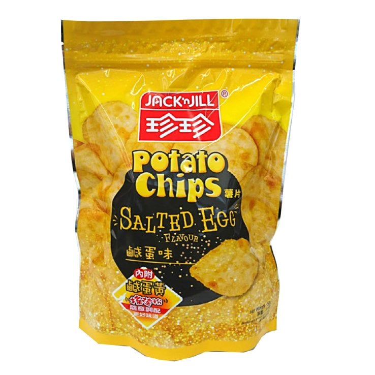 Jack n Jill Potato Chips Salted Egg Flavour 50g *** <br> 珍珍薯片 鹹蛋味