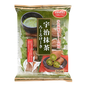 Yamauchi Roll Cake Uji Matcha (Limited Edition) 9 Packs 190g  <br> 山內製菓 宇治抹茶蛋卷 (季節限定)