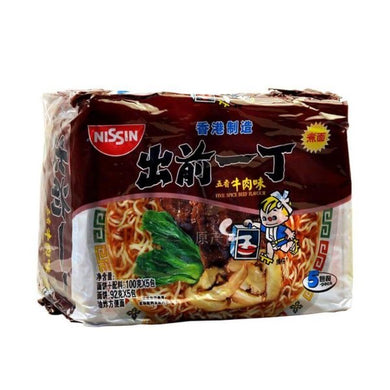 Nissin Instant Noodles Five Spice Beef Flavour 100g (5 Pack) <br> 日清出前一丁 - 五香牛肉味