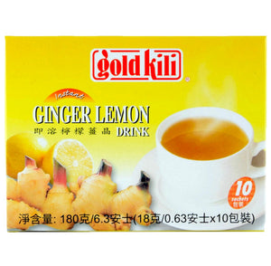 Gold Kili Ginger Lemon Drink Box (10packs) 180g *** <br> Gold Kili 即溶檸檬薑晶