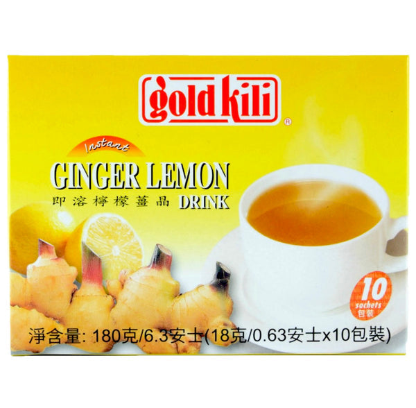 Gold Kili Ginger Lemon Drink Box (10packs) 180g *** <br> Gold Kili 即溶檸檬薑晶