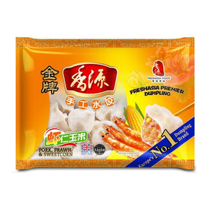 FRESHASIA Pork, Prawn & Sweetcorn Premier Dumplings 400g <br> 香源金牌經典水餃 - 蝦仁玉米