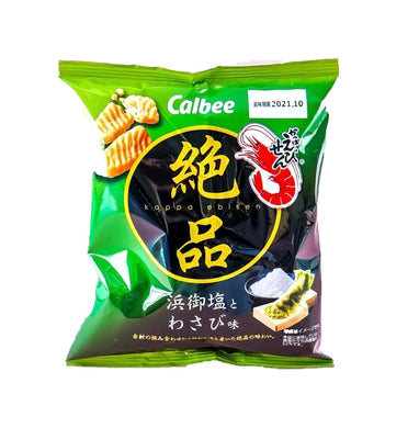 Calbee (Japanese) Prawn Crackers - Exquisite Kappa Ebisenhama Salt And Wasabi Flavour 60g <br> 卡樂B 鮮蝦條 - 絕品鹽芥苿味