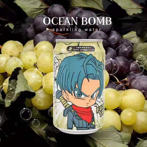 Y.H.B. Ocean Bomb & Dragonball (Trunks ) Sparkling Water - White Grape 330ml *** <br> 海洋深層氣泡水 (龍珠-杜拉格斯) - 白葡萄風味