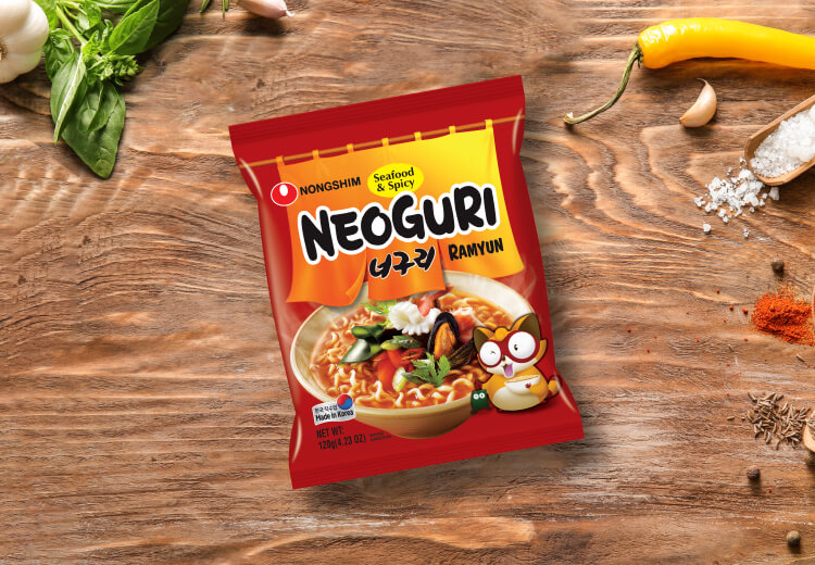 Nongshim Neoguri Seafood &amp; Spicy Ramyun 120g 農心Neoguri辣海鮮拉麵單包裝– Hekede  - Asian Mart & Cafe