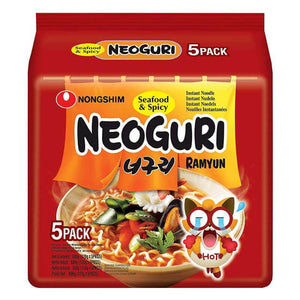 Nongshim Neoguri Seafood & Spicy Ramyun 120g (5 Packs) <br> 農心Neoguri辣海鮮拉麵 5連包