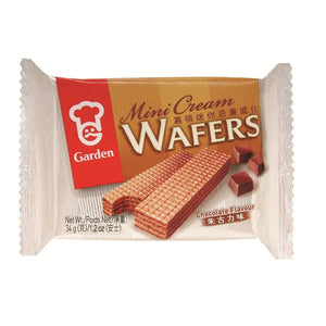 Garden Mini Cream Wafers Chocolate Each 34g <br> 嘉頓 迷你忌廉威化 巧克力味 (單包)