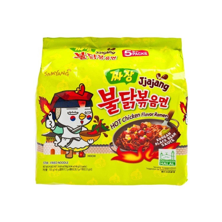 Samyang Hot Chicken Ramen Jiajang 140g (5 Pack) <br> 三養 炸醬辣雞拉麵 (5連包)