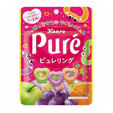 Kanro Pure Heart Shaped Ring Gummy - Mixed Fruit 56g *** <br> Kanro 心形軟糖- 雜錦水果味