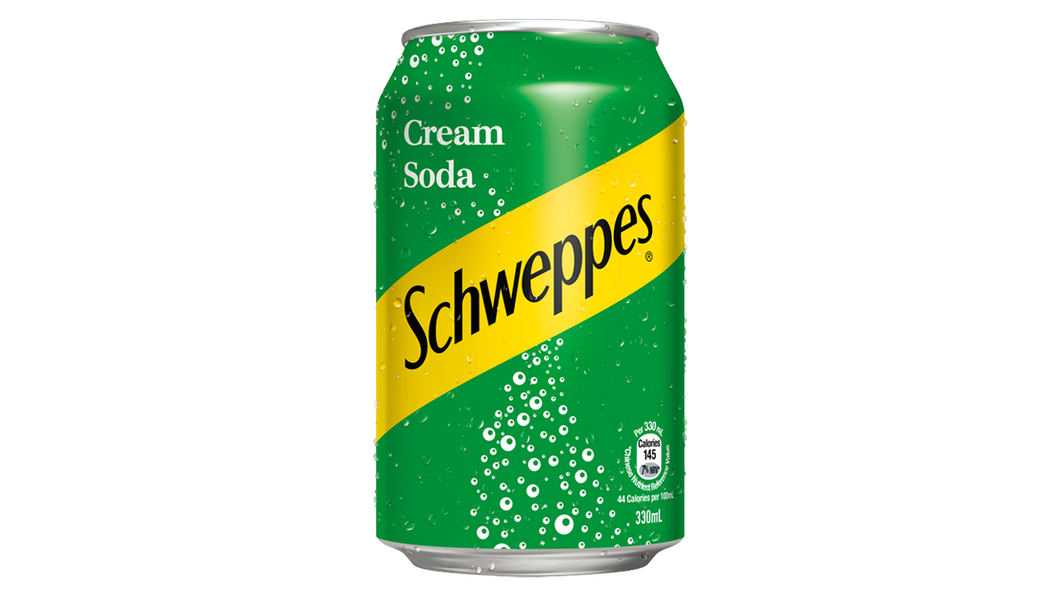 Schweppes Cream Soda 330ml *** BBD29/10/2022 <br> 玉泉忌廉汽水